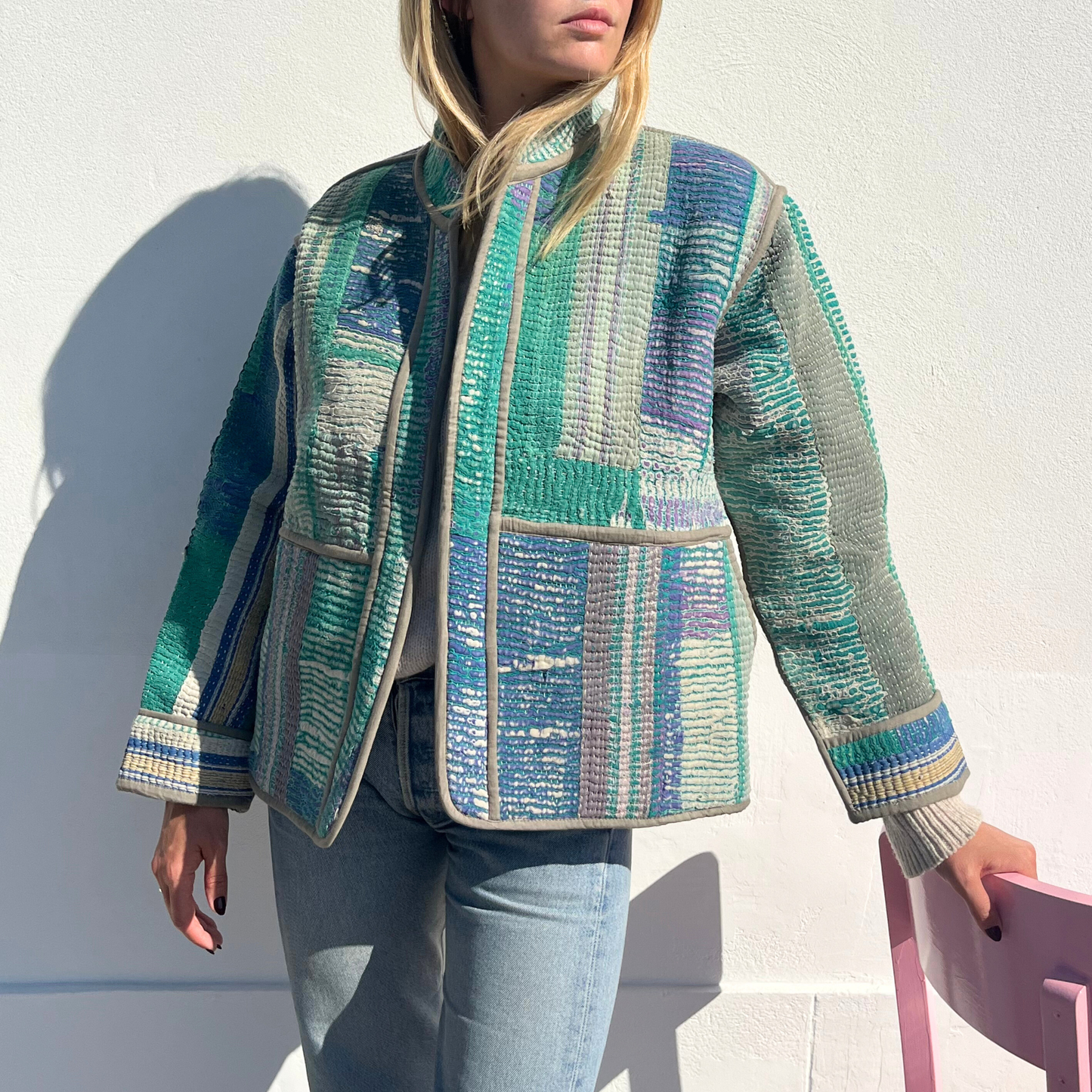 Veste indienne en kantha pièce unique