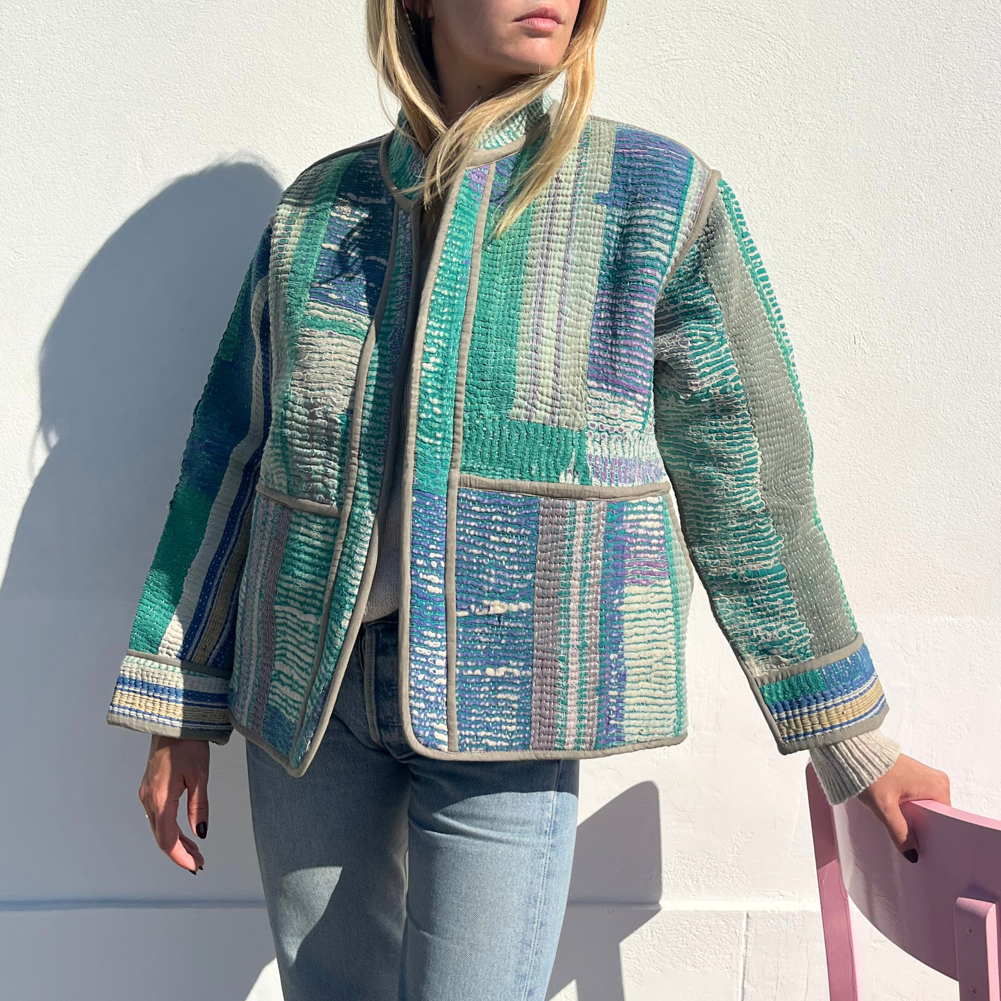 Veste indienne en kantha pièce unique