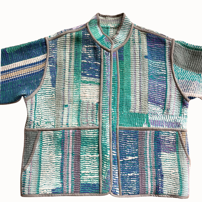 Veste réversible en kantha Hindima
