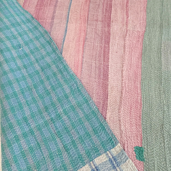 Plaid Kantha rayé